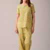 KANNAHI Women Pure Cotton Paisley Printed Yellow Top & Pyjama Set, Nightwear, Nightsuit Set, Sleepwear,Pyjama Set, Loungewear (Combo of Top and Pyjama) - Image 7