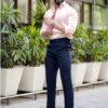 IndoPrimo Men's Casual Solid Satin Shirt for Men Full Sleeves - Crystal (Medium, Cream) - Image 3