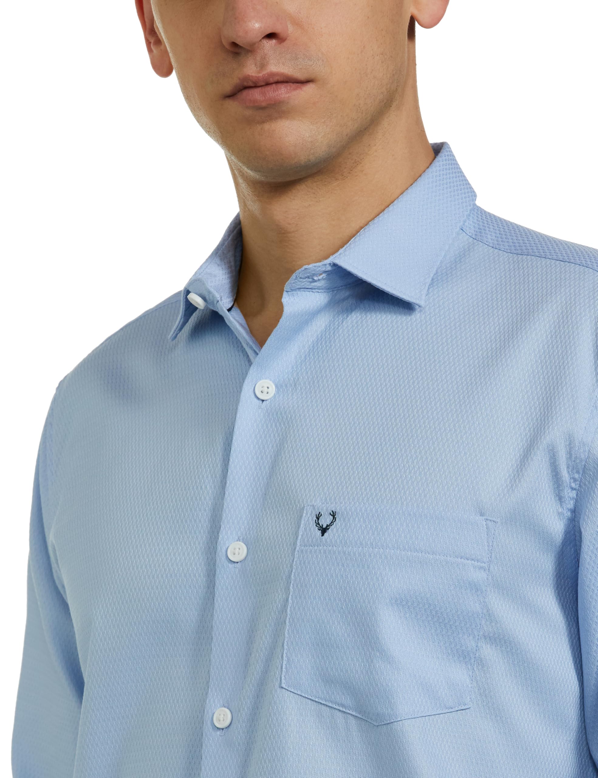 Van Heusen Men's Slim Fit Shirt (VHSFMSLBJ21344_Light Blue - Image 4