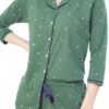 ZEYO Women's Cotton Star Printed Green Pajama Set Night Suit Set of Shirt & Pyjama 5271, Small - Image 7