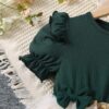 TAGAS Girl's Mesh A-Line Knee-Length Dress (KD-82-GREEN-9_Green - Image 4