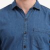 Miraan Men's Casual Light-Blue Denim Shirt (SIGLIGHTDENIMXXL_Light Blue_XX-Large) - Image 4