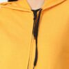 Wafaa Women's Cotton Plain Hooded Neck Full Zipper Mustard Yellow Color Sweatshirt Regular Fit Hoodies with Kangaroo Pocket Large Size - Image 2
