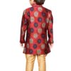 AJ DEZINES Kids Indo Western Sherwani Set For Boys (1007-RED-7) - Image 4