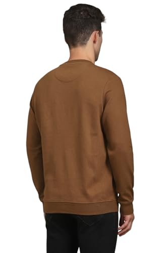 Louis Philippe Men's Cotton Crew Neck Sweatshirt (LYSTCRGBD65984_Brown - Image 4