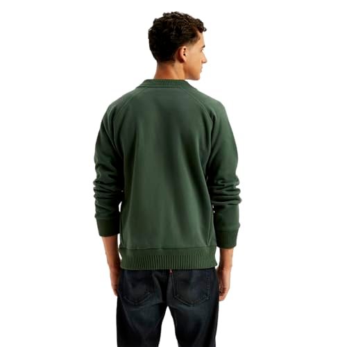 Levi's Men's Brand Logo Green Band Neck Zip-Front Sweatshirt - Image 5
