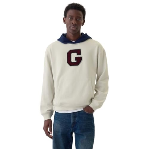 GAP Men's Cotton Neck Hooded Sweatshirt (442588414_Blue