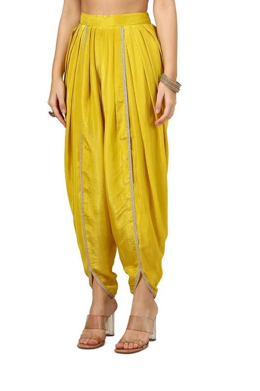 Soch Womens Mustard Tissue Woven Design Suit Set With Cutdana - Image 4