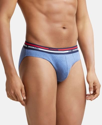 Jockey Men's Cotton Briefs (Pack of 1) (US49-0105-LTDML_Light Denim Melange_M_Light Denim Melange_Blue_M) - Image 6