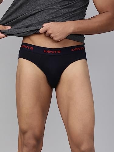 Levi's Men's Cotton 100 CA Regular Fit Solid Brief (Pack of 1) (#009-BRIEF-NAVY-P1_Navy_M) - Image 6