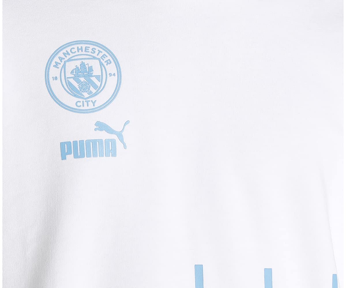 Puma Men's Cotton Crew Neck Regular Sweatshirt (76779407_White-Team Light Blue_Large) - Image 2