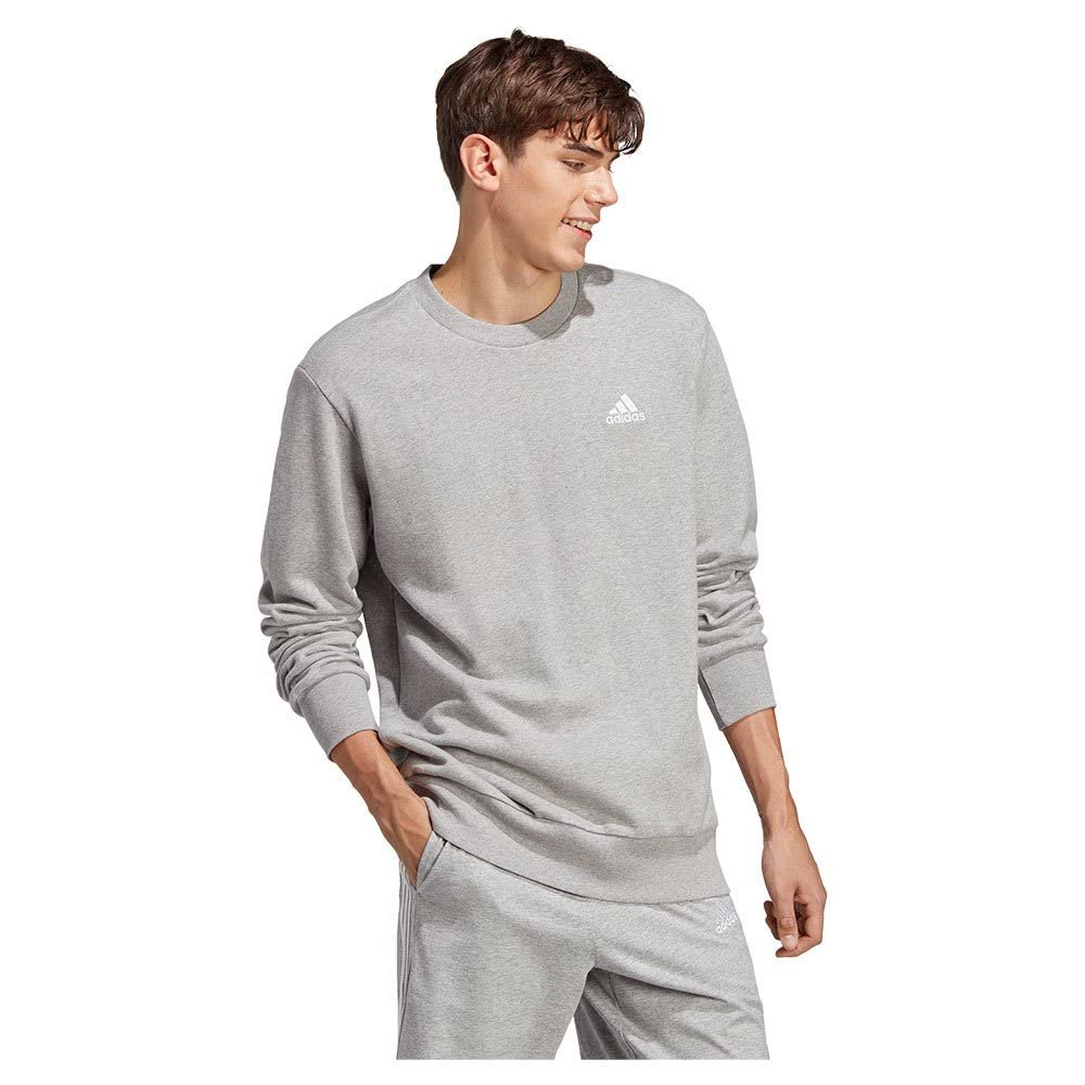 Adidas Men's Cotton Crew Neck Sweatshirt (IC9331_MGREYH - Image 4