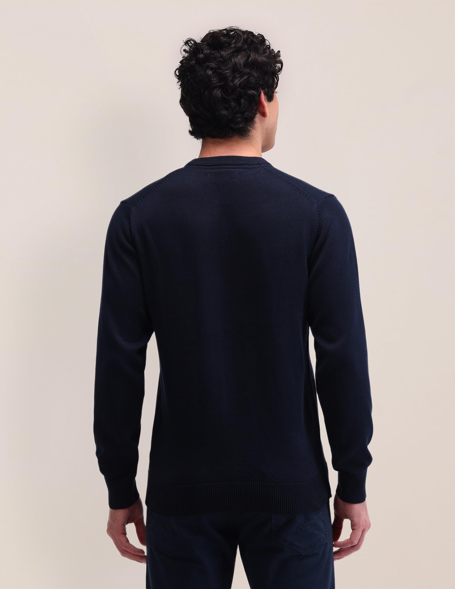 U.S. POLO ASSN. Men's Cotton Crew Neck Pullover Sweater (USSWE2215_Navy - Image 4