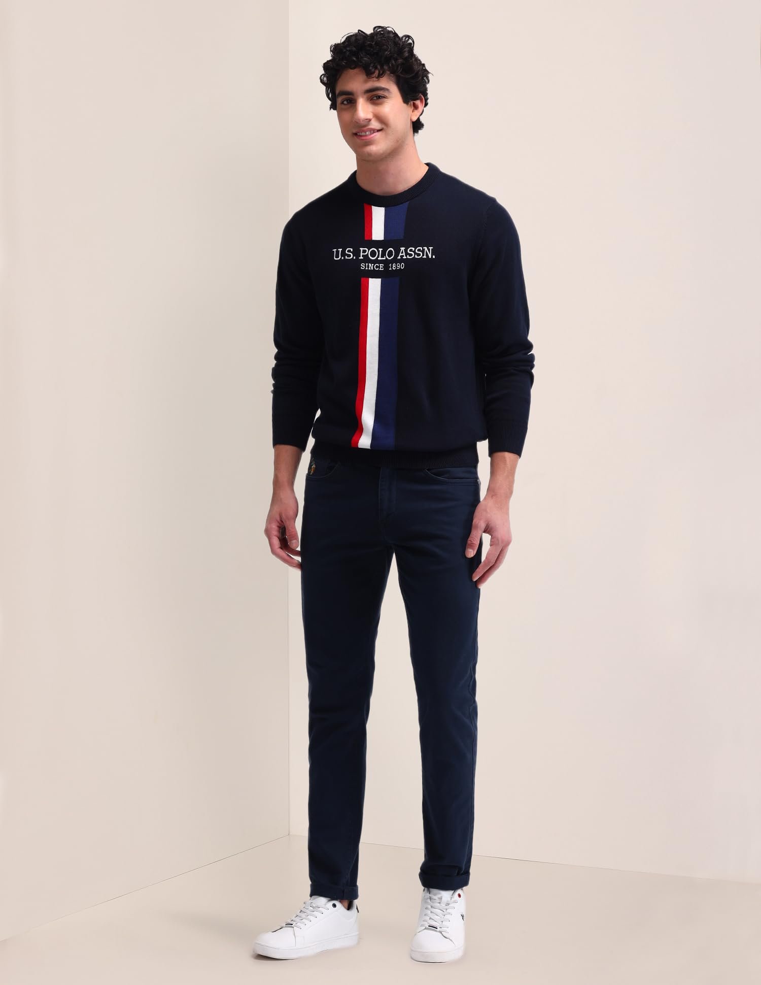 U.S. POLO ASSN. Men's Cotton Crew Neck Pullover Sweater (USSWE2215_Navy - Image 6