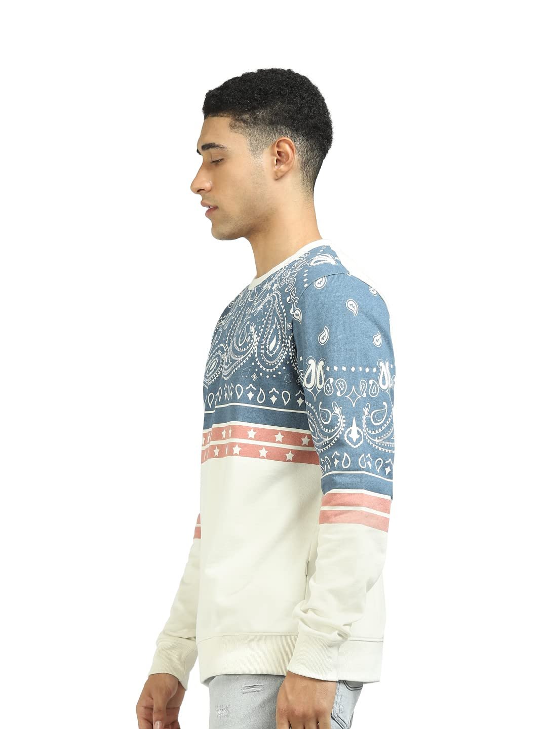 JACK & JONES Regular Fit Sweatshirt(110831201_Cloud Dancer_XL) - Image 4