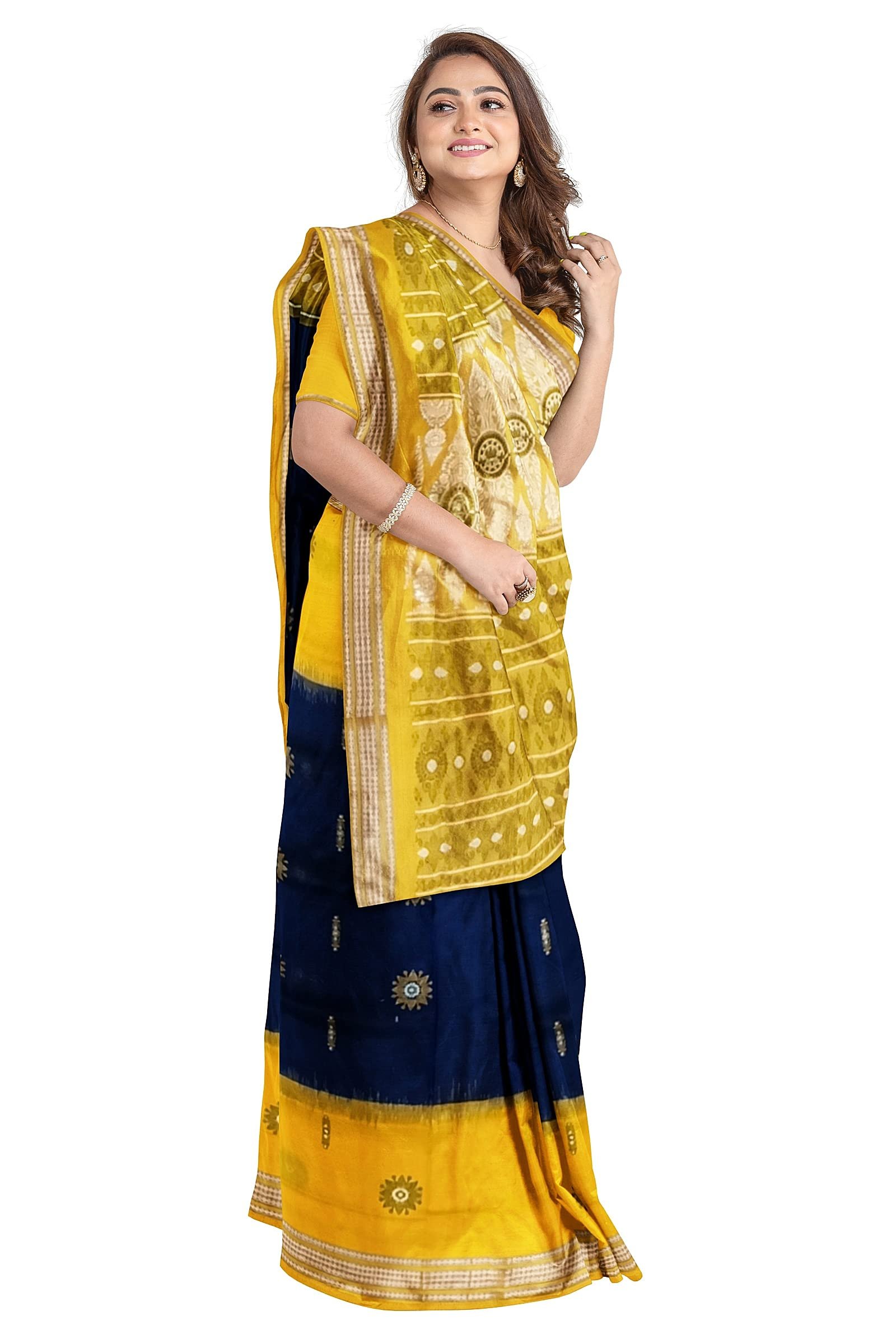 BHS Women's Sambalpuri Pure Cotton Bomkai Saree With Blouse Piece (Nuapatanapata_Multicolour) - Image 5