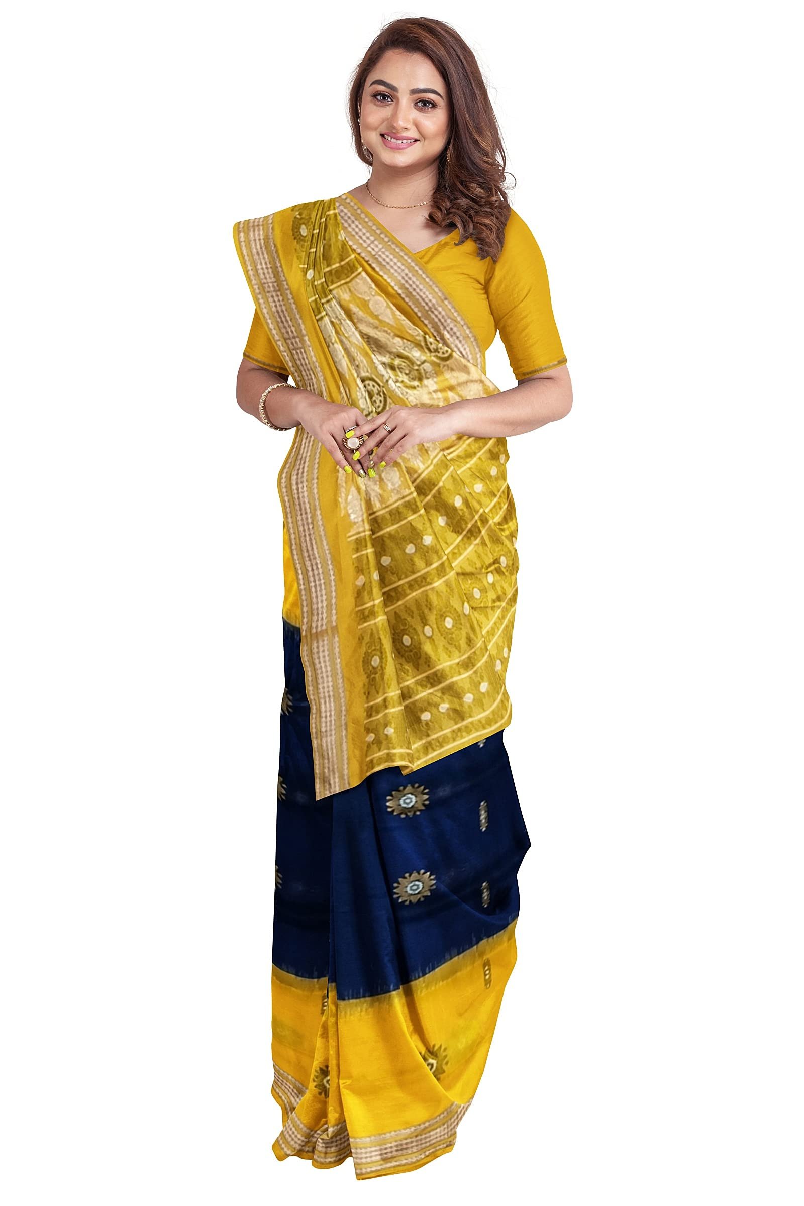 BHS Women's Sambalpuri Pure Cotton Bomkai Saree With Blouse Piece (Nuapatanapata_Multicolour) - Image 4