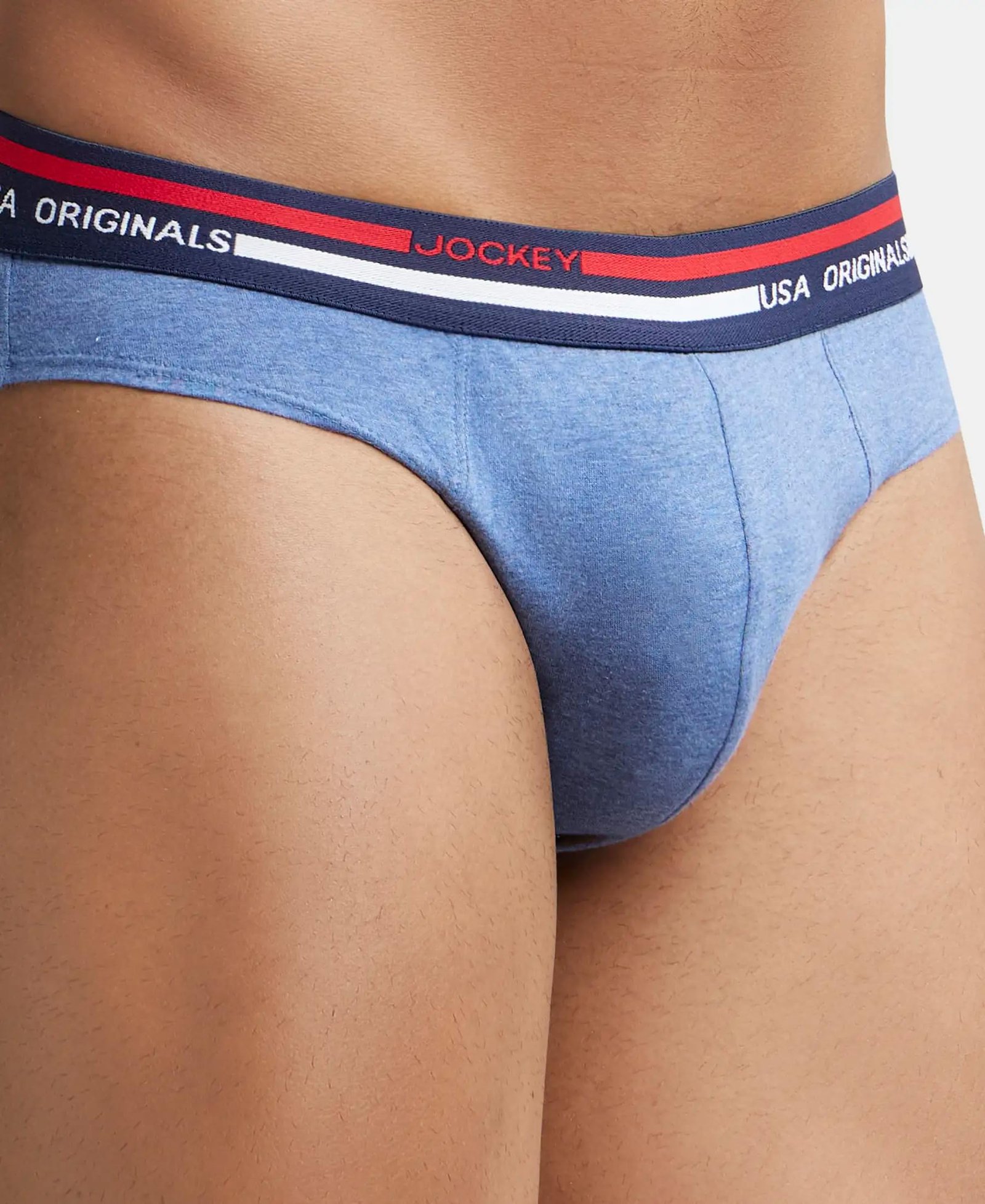 Jockey Men's Cotton Briefs (Pack of 1) (US49-0105-LTDML_Light Denim Melange_M_Light Denim Melange_Blue_M) - Image 2